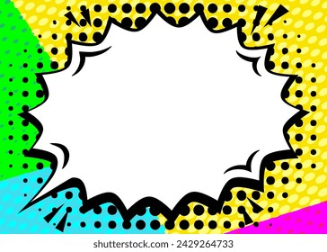Pop Art Style Blank Speech Bubble