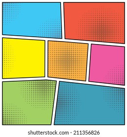 pop art style colored blank background. vector eps10