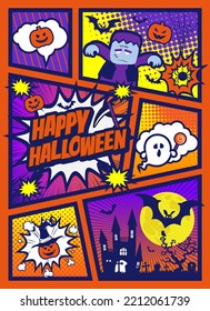 The pop art style, Comic book concept HALLOWEEN speech bubble.