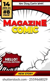 pop art style comic cover book template magazine