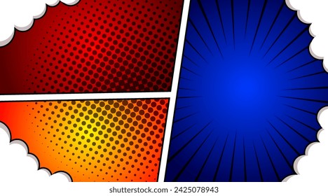 Pop art style comic speech bubble background. Colorful vector illustration.