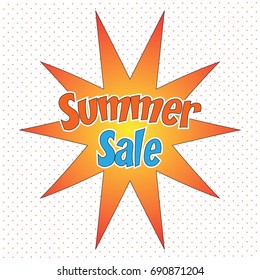 Pop Art style comic summer sale concept vector illustration.