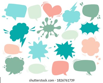 Pop art style. Comic template colorful dialog callout. Bubbles and different shape frames in Comic book style 