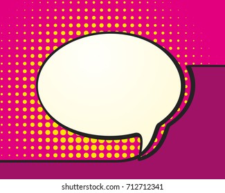 Pop art style continuous line drawing of oval speech bubble, Vector illustration