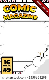 pop art style cover comic template magazine
