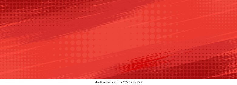 Pop art style dotted red banners collection in red black color. Vector illustration.