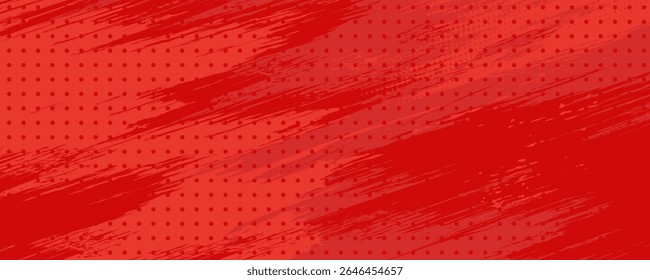 Pop art style dotted red banners collection in red black color. Vector illustration.	