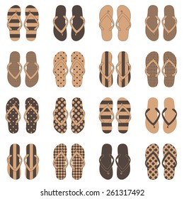 Pop Art style flip flops in a colorful checkerboard design. 10 eps