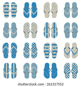 Pop Art style flip flops in a colorful checkerboard design. 10 eps