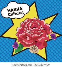 Pop art style flower vector. Design template vector, can be used for banner, card, postcard, business, event decoration vector illustration.