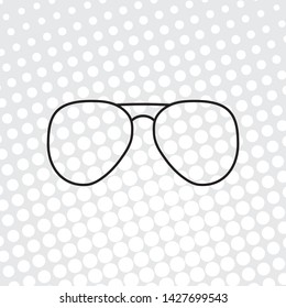 Pop art style glasses icon vector
