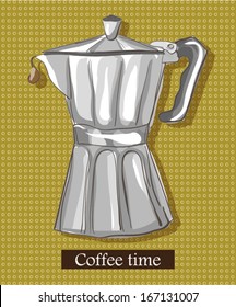 Pop art style of italian coffee maker