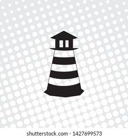 Pop art style Lighthouse icon. Vector concept illustration for design.

