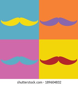 pop art style mustache , illustration in vector format