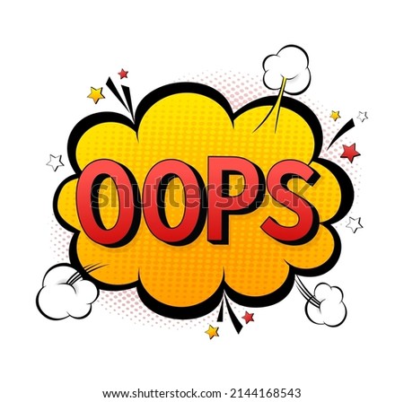 Pop art style with oops sign for banner design. Vector illustration