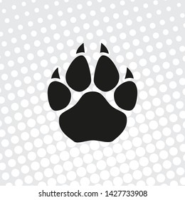 Pop art style paw vector icons
