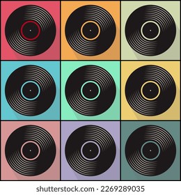 Poster de estilo pop Art Retro Música Vintage Récord de vinilos 