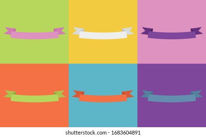 Pop art style ribbons vector pattern on multiple and repeated colorful psychedelic background.