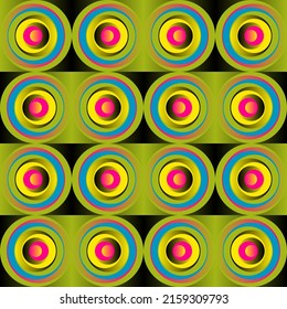 Pop Art style seamless pattern graphics with weird and bizarre motif aesthetics, built with a generative design approach and minimalist geometric forms and abstract vector shapes.