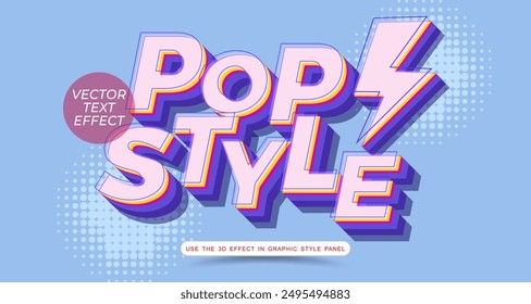 Pop estilo de arte efecto de texto Vector editable 01
