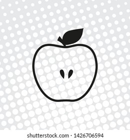 Pop art style Vector apple icon
