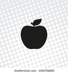 Pop art style Vector apple icon
