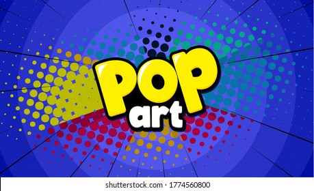 Pop art Style Vector Background. with Cloud and Bright comic on halftone background.