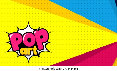 Pop art Style Vector Background. with Cloud and Bright comic on halftone background.