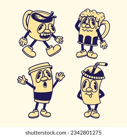 pop art style vector drink character
