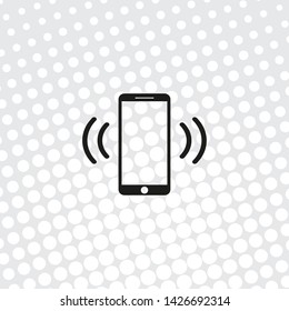 Pop art style  vector icon mobile phone 
