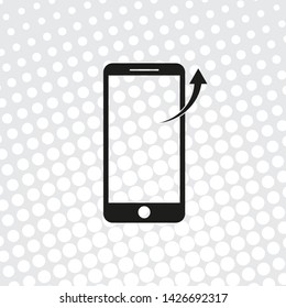 Pop art style  vector icon mobile phone 
