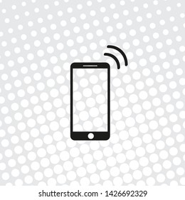 Pop art style  vector icon mobile phone 
