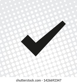 Pop art style  vector icon check mark 
