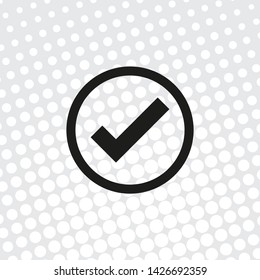 Pop art style  vector icon check mark 
