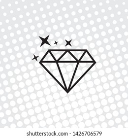 Pop art style Vector icon diamond

