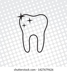Pop art style Vector icon tooth

