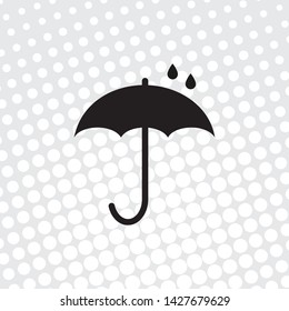 Pop art style Vector icon umbrella

