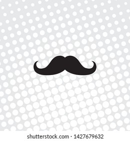 Pop art style Vector icon mustache

