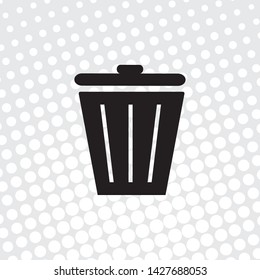 Pop art style Vector icon of a trash can
