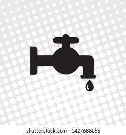 Pop art style Vector icon water faucet
