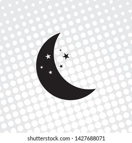 Pop art style Vector icon moon
