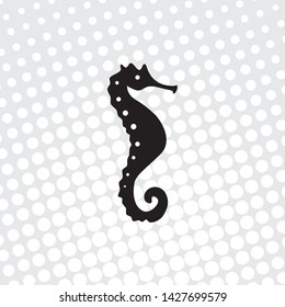 Pop art style Vector icon seahorse
