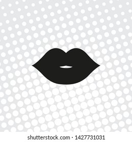 Pop art style Vector icon of the lips
