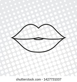 Pop art style Vector icon of the lips
