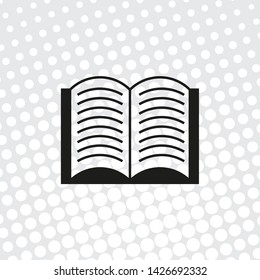 Pop art style vector icons of open book
