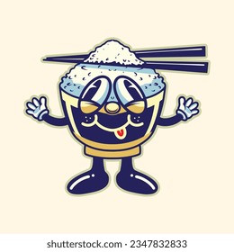pop art style vector rice character