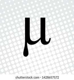 Pop art style Vector sign Mu
