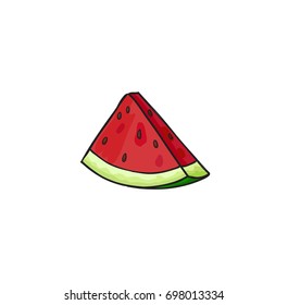 Pop art style watermelon patch badge. Vector sticker, pin, patch, illustration in cartoon 80s-90s comic style