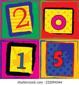 Pop art styled card for new years