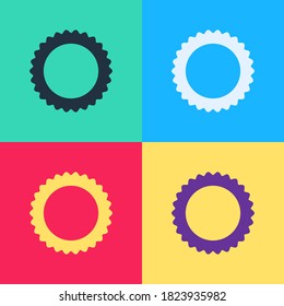 Pop art Sun icon isolated on color background. Summer symbol. Good sunny day.  Vector Illustration